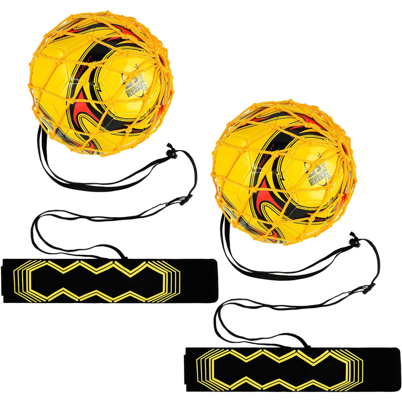 [Australia - AusPower] - Civaner 2 Pcs Soccer Kick Throw Trainer Adjustable Waist Belt Soccer Return Trainer Net for Kids Adults Soccer Ball Net Kicker Solo Soccer Kick Practice Training Aid (Fits Ball Size 3, 4, 5) 