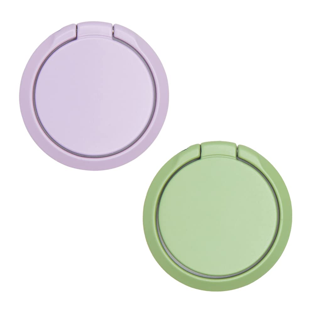 [Australia - AusPower] - Cell Phone Ring Holder for Hand, Magnetic Phone Back Ring Grip for Finger or Case (Purple + Matcha Green) Purple + Matcha Green 