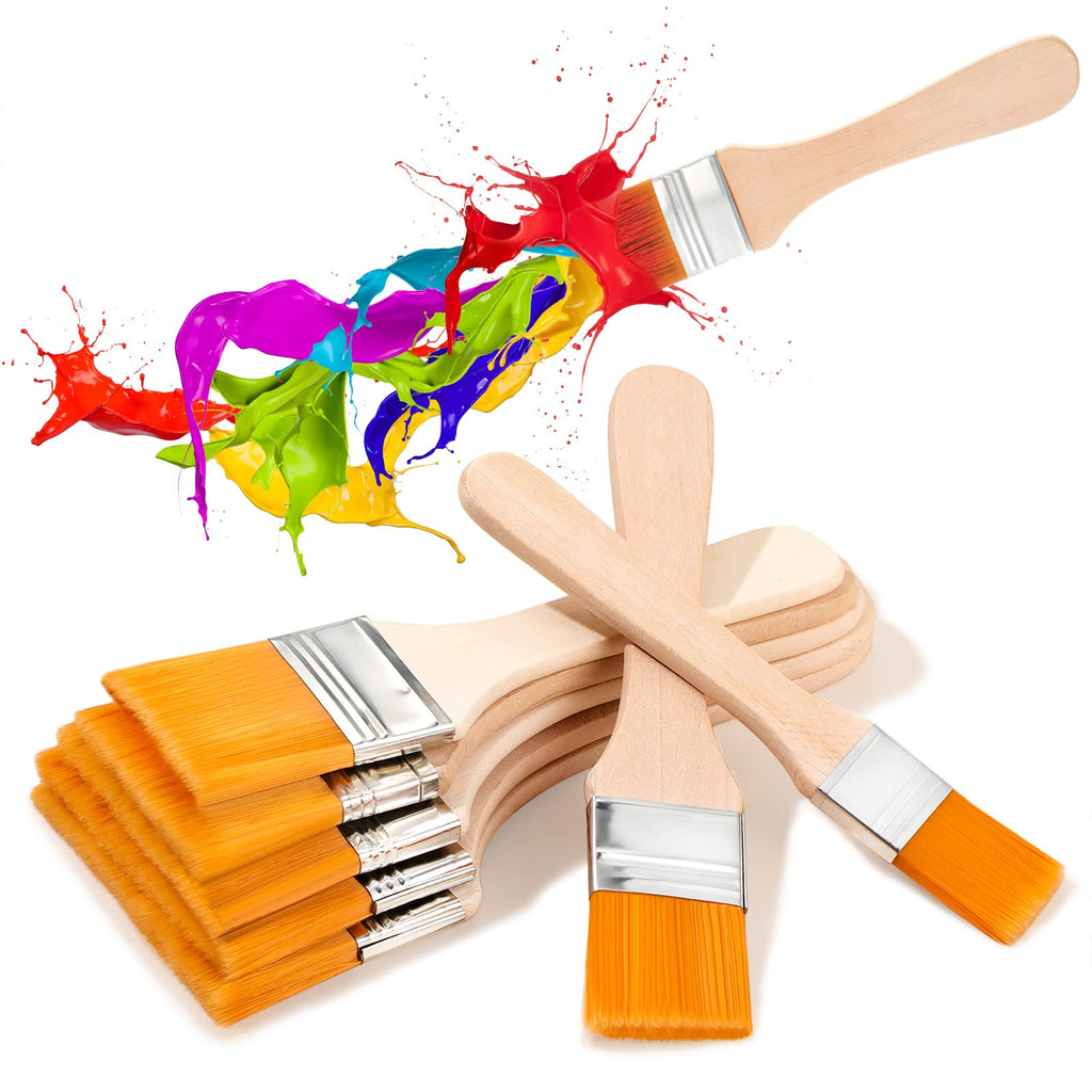[Australia - AusPower] - 7 Pieces Paint Brushes Flat Household Bristle Paint Brushes Art Paintbrush Sets for Applying Gesso, Acrylic Paint, Oil Paint, Watercolor, Assorted Sizes 
