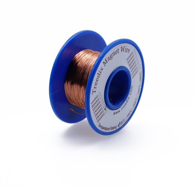 [Australia - AusPower] - Treedix 28 AWG Magnet Wire - Enameled Copper Wire - Enameled Magnet Winding Wire 0.0138" Diameter 1 Spool Coil Natural Temperature Rating 155? Widely Used for Motors?Transformers Inductors 28awg 