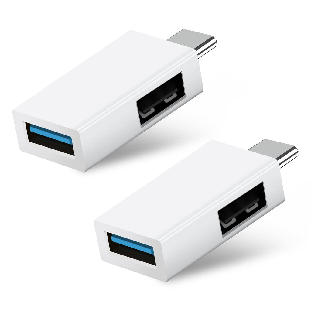 [Australia - AusPower] - USB C to Dual USB Adapter[2 Pack],USB C to USB 3.0 Adapter,USB C Adapter to USB,OTG Adapter for MacBook Pro/Air 2020 2019,iPad Pro/Air 2020,Samsung Galaxy S20 S20+ S10 and More(White) 1 white 
