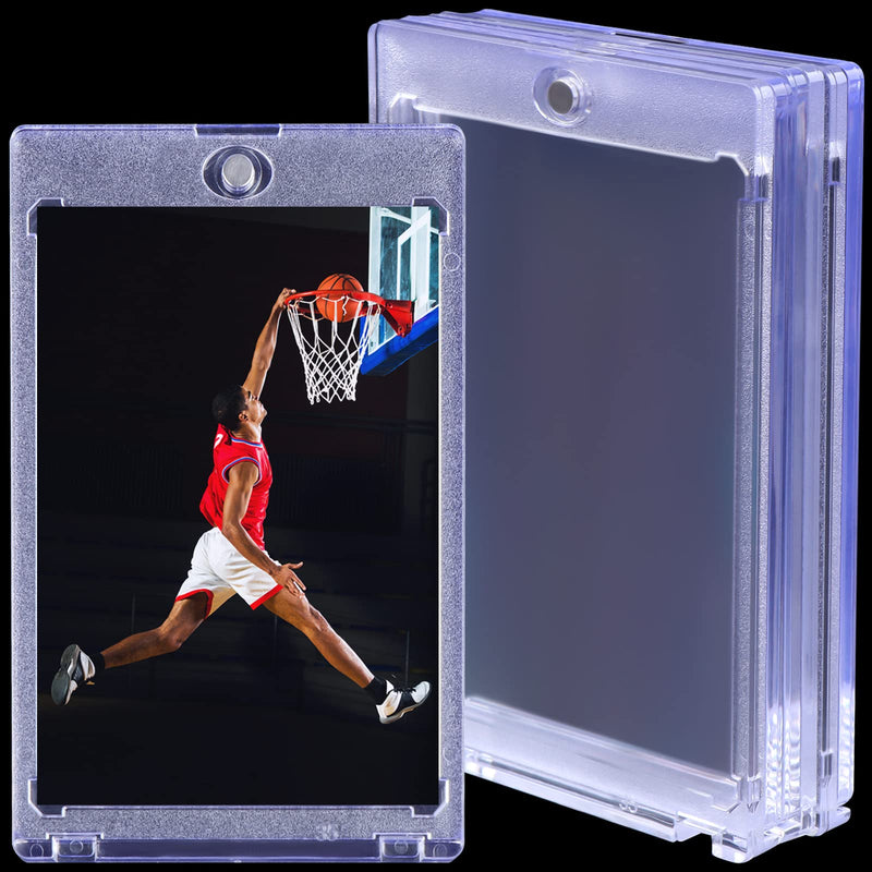 [Australia - AusPower] - 6 Pcs Acrylic Card Holder Magnetic Card Holder 35 PT Clear Card Protectors Magnetic One Touch Card Holders Hard Card Cases for Baseball Football Sports Card Trading Card Game Card Storage and Display 