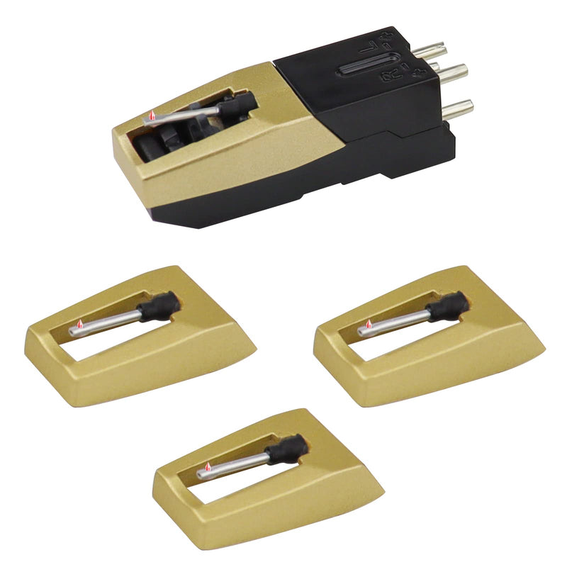 [Australia - AusPower] - Record Player Needle, Upgraded Record Player Cartridge with Diamond Stylus Replacement for Crosley, ION, LP, Phonograph, and More (Gold) Gold 