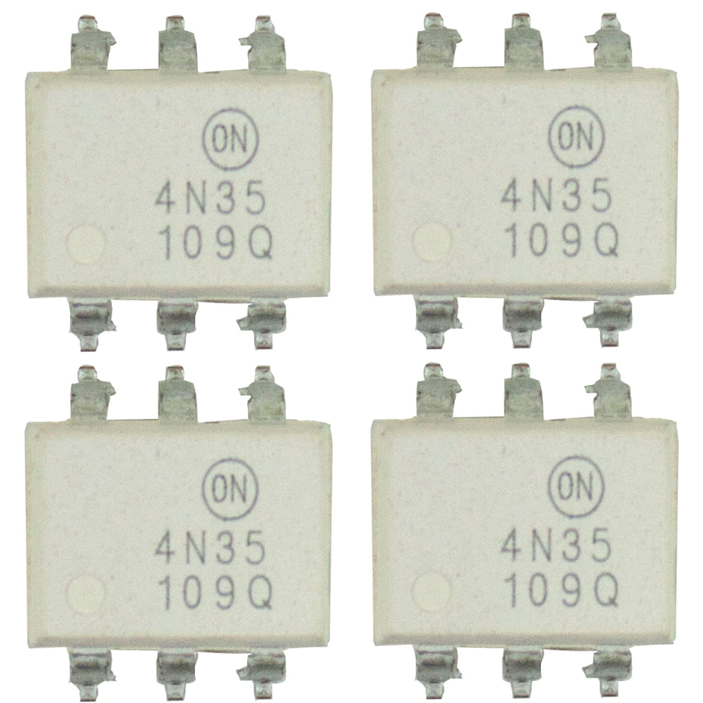 [Australia - AusPower] - whiteeeen 4pcs 4N35 Optocoupler DC Input 1 Channel Trans with Base DC Output, 100% Transfer Ratio 6-Pin SMT SMD SMT (4pcs) 
