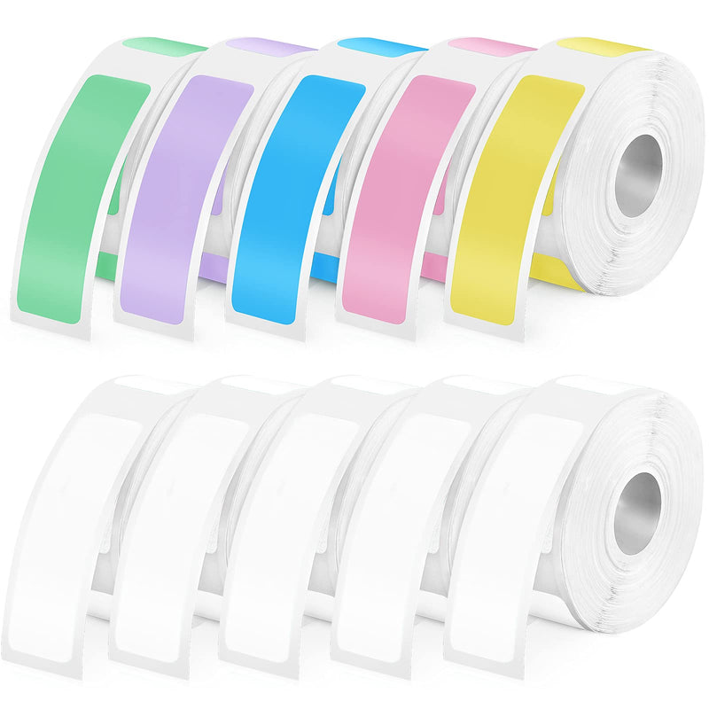 [Australia - AusPower] - 1600 Pcs D30 Label Maker Tapes Laminated Labeling Stickers Replacement D30 Portable Label Printer Tapes Adapted Label Print Paper for Office, 160 Labels Per Roll, 10 Rolls, 0.47 x 1.6 Inch, Colorful 