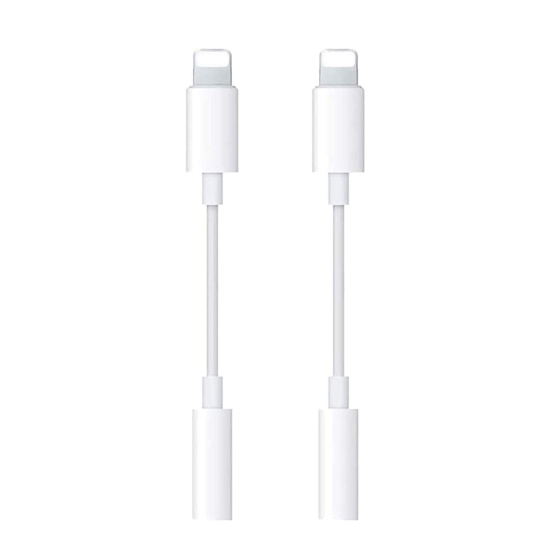 [Australia - AusPower] - Apple MFi Certified 2 Pack Headphone Adapter for iPhone Connects Lightning to 3.5mm Dongle Auxiliary Audio Splitter Cable Adapter Compatible with iPhone 7 8 11 12 13 X XR XS Support All iOS System 