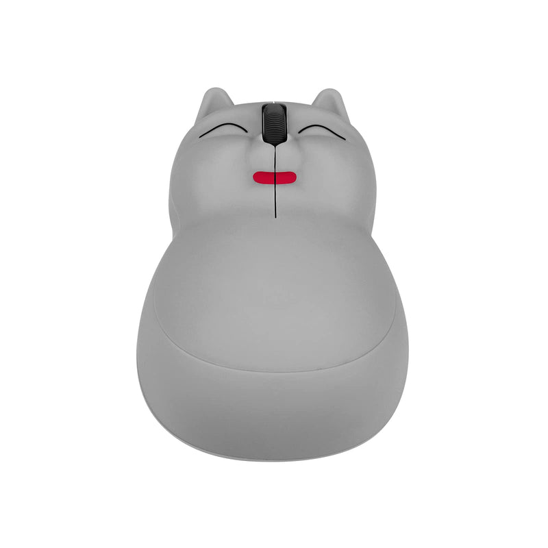 [Australia - AusPower] - Wireless Mouse, Cute Animal Cat Shape Silent Mouse, 3 Buttons Portable Mobile Optical Mouse with USB Receiver, Cordless Mouse for PC Mac Laptop Notebook Computer-Grey Grey 