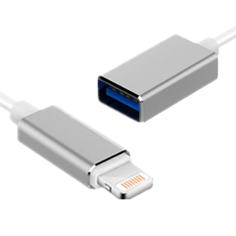 [Australia - AusPower] - Lightning to USB Adapter,Jugsar Aluminum Alloy Data Sync MFi Certified USB3.0 Charging Cable Converter,Lightning Male USB Female Cable Supports Connect Keyboard,Mouse,Camera for iPhone/iPad (Silver) 