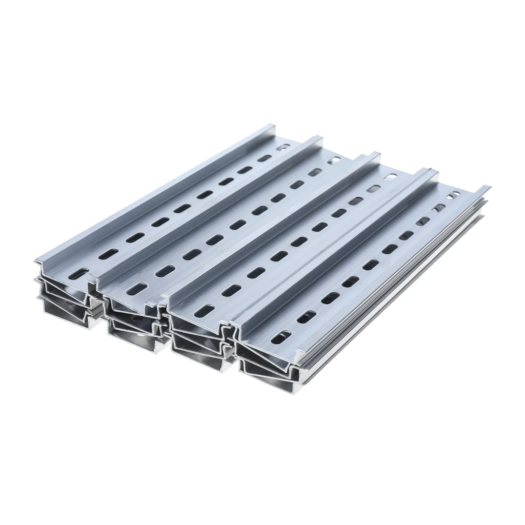 [Australia - AusPower] - NORJIN 20Pcs 8" DIN Rail Slotted Aluminum RoHS for Hardware Components Mounting, 8 Inches Long, 35mm Wide, 7.5mm High 