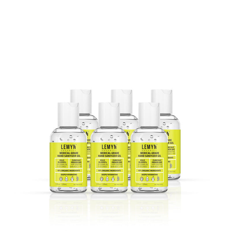 [Australia - AusPower] - Lemyn Organics Medical Grade Hand Sanitizer Gel - 97% ORGANIC - 2 FL.OZ. (PACK OF 6) 