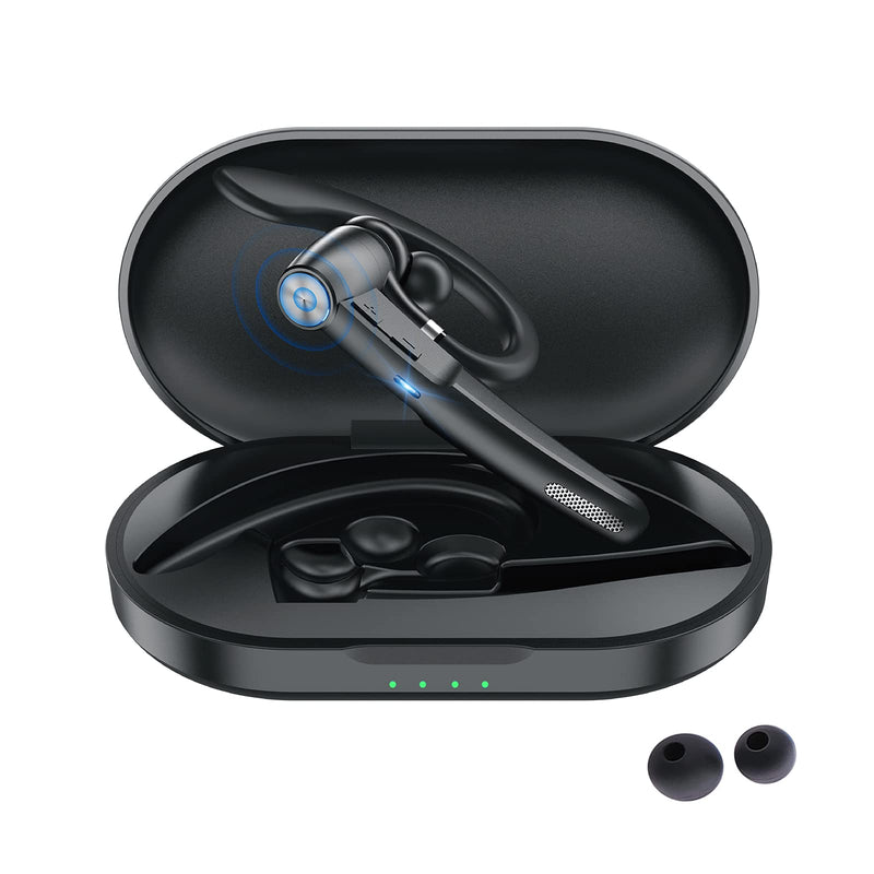 [Australia - AusPower] - Bluetooth Earpiece,Tonstep Bluetooth Headset with MIC, Trucker Bluetooth Headset 50 Hours with Charging Case, in-Ear Headphones Wireless Earphones for Business,Office and Driving (Black-g1) Black-g1 
