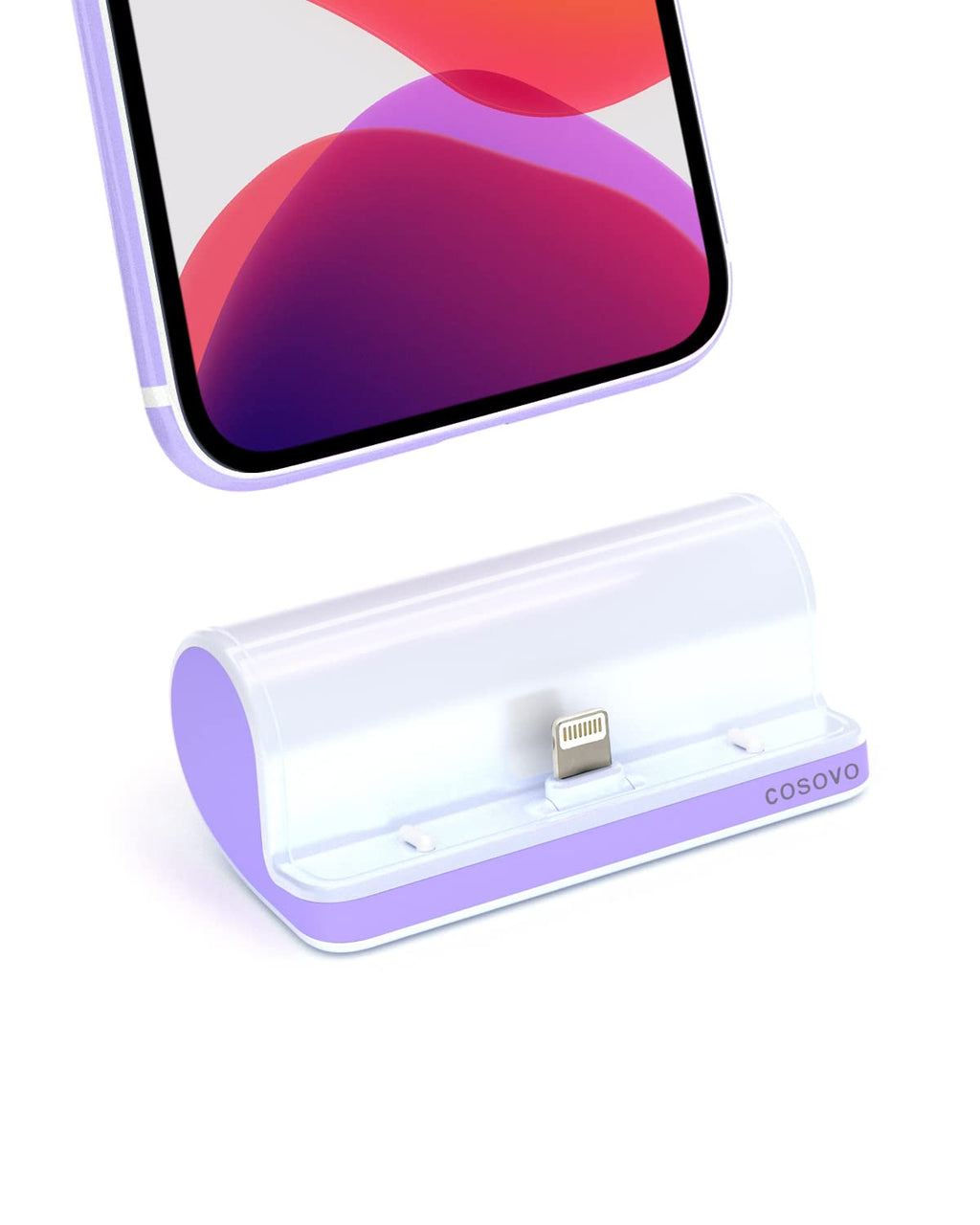 [Australia - AusPower] - COSOVO Power Bank for iPhone 4800mAh, iPhone Stand Charger (Direct Charging by Lightning Connector with no Cable), Power Bank Compatible with iPhone and ipad white-purple 