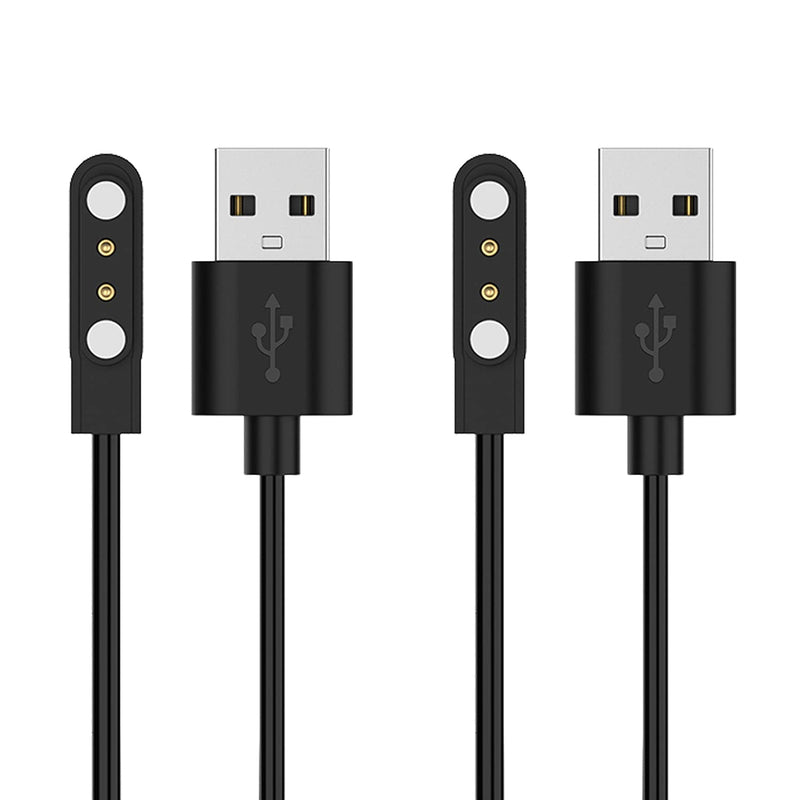 [Australia - AusPower] - AGGDSH (2 Pack) Magnetic Charger Compatible with P22 Donerton, CanMixs, Popglory, feifuns, Charging Cable 3.9ft, AGPTEK LW31 1.7 Kalinco 1.4 inch Smart Watch Charging Cable Accessories (2) 2 