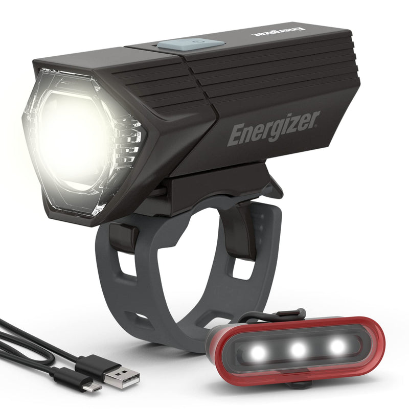 [Australia - AusPower] - Energizer X400 Rechargeable Bike Light, IPX4 Water Resistant, Compact and Lightweight Design, Front Clip Light and Rear LED Light for Visibility 