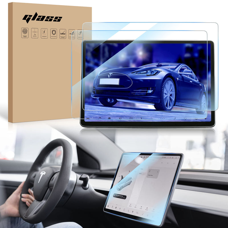 [Australia - AusPower] - 2 PACK-Tempered Glass Screen Protector For Tesla Model 3 / Model Y 15inch Center Control Car GPS Navigation Touchscreen - Matte Anti-glare 2.5D round edge Anti-fingerprints Free bubble Easy Installation, Anti-Scratch,Touch sensitivity Full coverage [9H... 