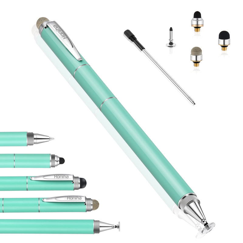 [Australia - AusPower] - Universal Stylus Pens, Honiha High Precise Disc Stylus Pens for Touch Screens 4 in 1 Touch Screen Pen Capacitive Stylus Compatible with iPad, iPhone, Samsung, Android, Microsoft Tablets- Green 