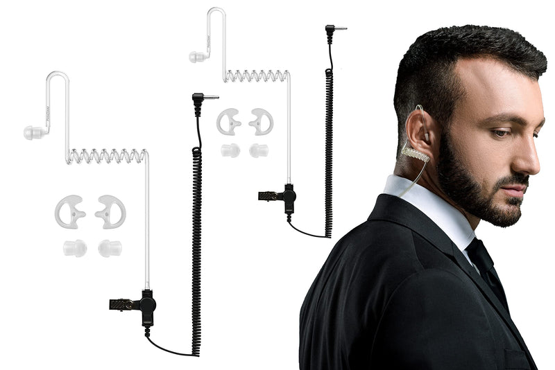 [Australia - AusPower] - Clear Listen Only Earpiece 3.5mm - Radio Earpiece for Law Enforcement, Police Earpiece for Radio Mic Earpiece Compatible with Motorola and Kenwood Two Way Radios. (2 Pack) by ParaComm 