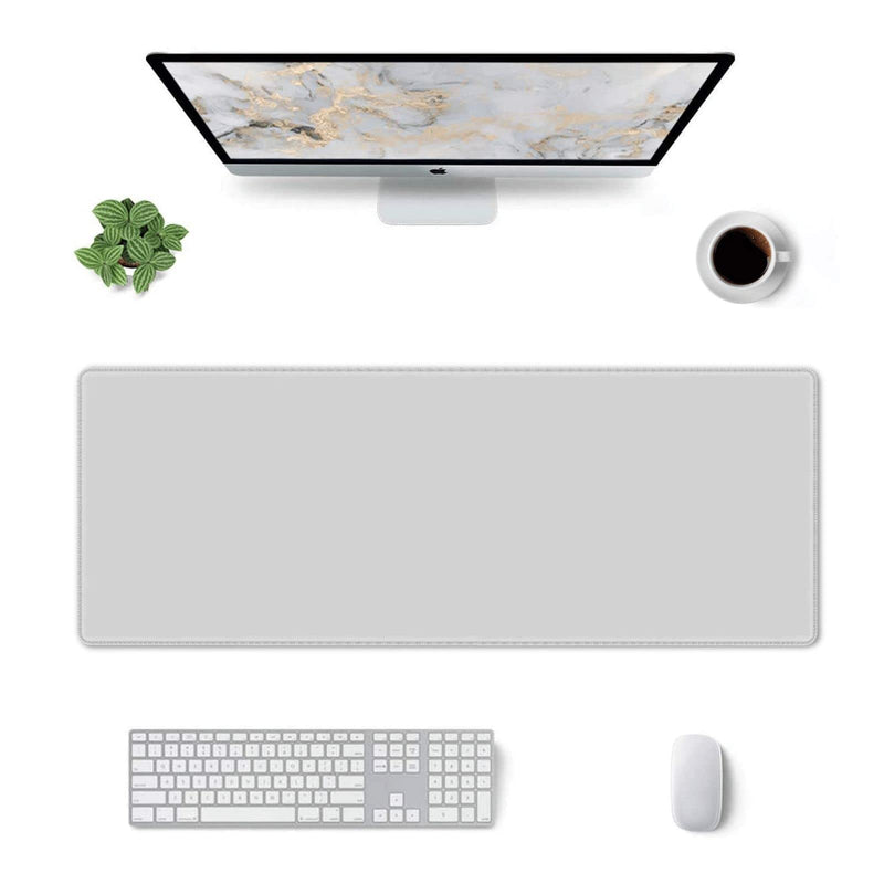[Australia - AusPower] - Grey Large Gaming Mouse Pad XL Non-Slip Desk Pad, Simple Keyboard Mat Laptop Desktop Protector for Home Company Office 31.5 X 11.8 Inch 