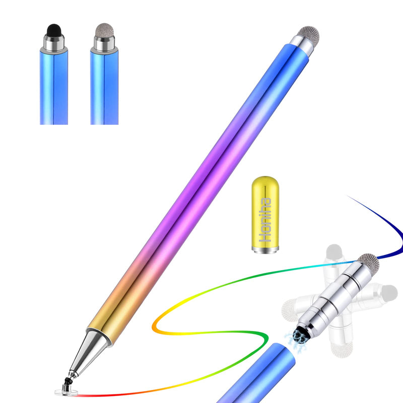 [Australia - AusPower] - Stylus Pen for iPad, Honiha 3 in 1 Magnetic Stylus Pencil High Sensitivity Disc & Fiber & Rubber Tip Touch Screen Pen Universal Stylus for iPad iPhone Tablets All Capacitive Touch Screens - Rainbow 
