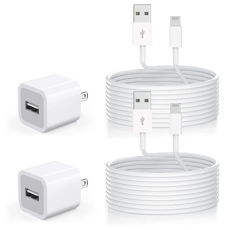 [Australia - AusPower] - [Apple MFi Certified] iPhone Chargers Lightning Cable Cord Charger Plug Box Quick Charger Cube Charger Block Brick Charger USB Wall Charger Power Adapter Compatible with iPhone iPad iPod [2 Set] White-A1 