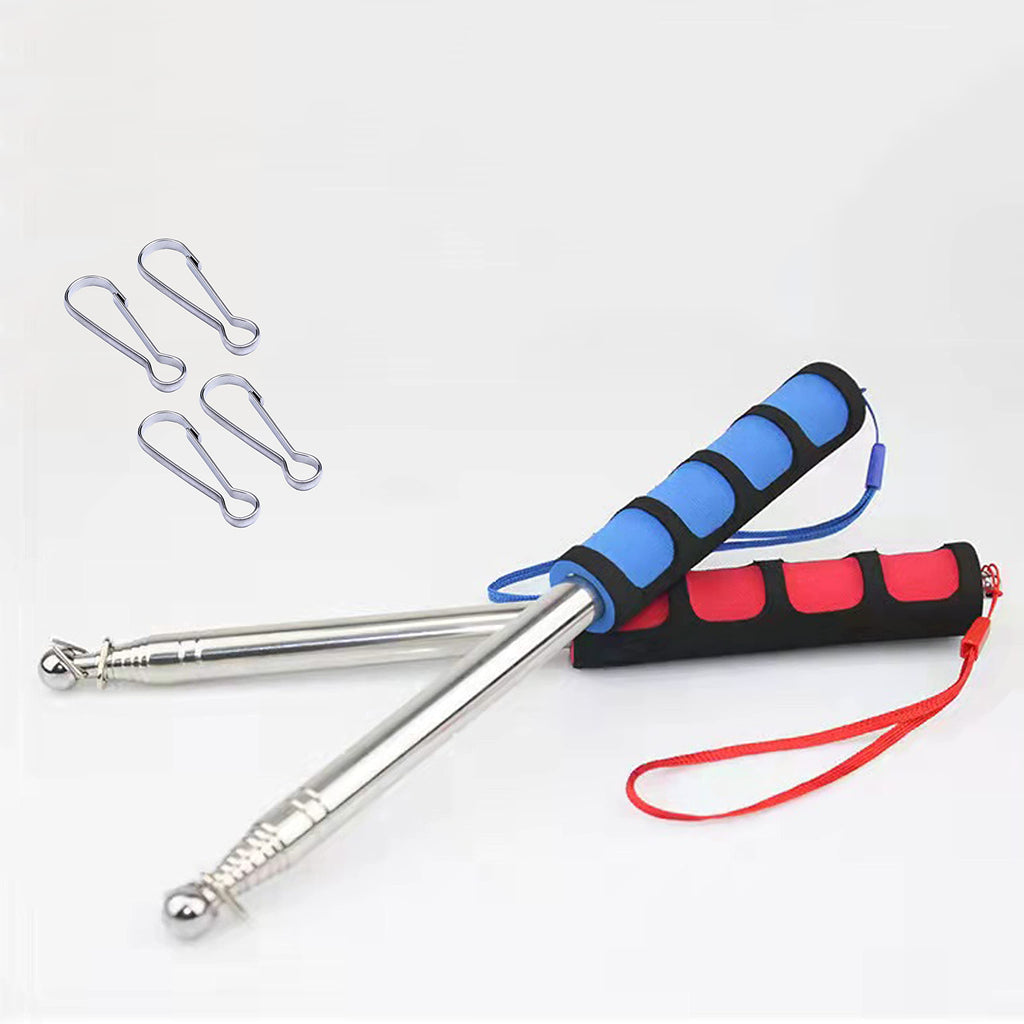 [Australia - AusPower] - CHIFANPLON Pack of 2 Portable Tour Guide Flag Poles - 5 Feet Handheld Flagpoles - 1.6 M Teaching Pointer Stick (Red + Blue) 