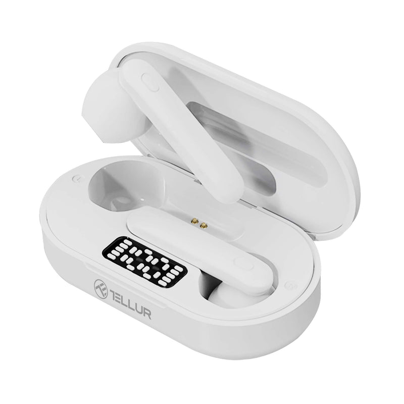 [Australia - AusPower] - Bluetooth Earphones TELLUR Flip, BT 5.0, Touch Control for Music and Calls, Lightweight ~ 4 gr. (White) WHITE 