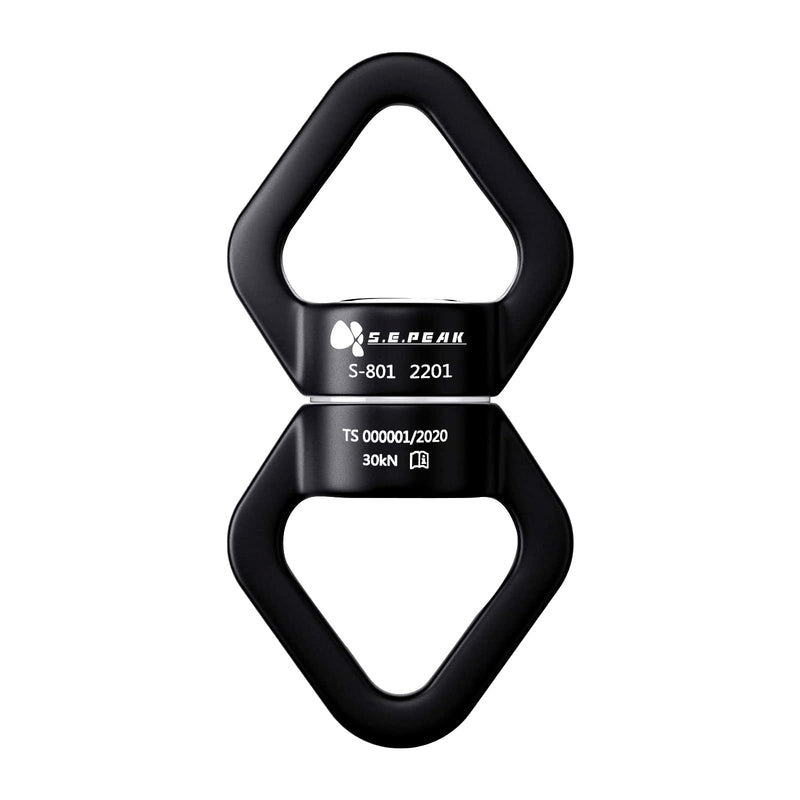 [Australia - AusPower] - S.E.PEAK Swing Swivel, Swivel Hook 30 kN & 360° Rotational Device Safest Hanging Accessory for Swing, Aerial Dance, Swing Spinner Hanger, Rock Climbing, Hanging Hammocks, Carabiner, Web Tree Swing Medium-30KN Black 