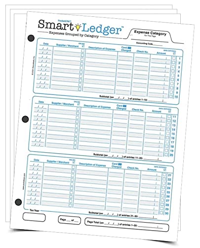 [Australia - AusPower] - Smart Ledger - Expenses Grouped by Category. Tax Organizer & Expense Ledger for Small Business. Easy Expense Tracking & Tax Preparation. Effortless Bookkeeping. 50 Sheets - 8.5 x 11” by PocketCPA. 