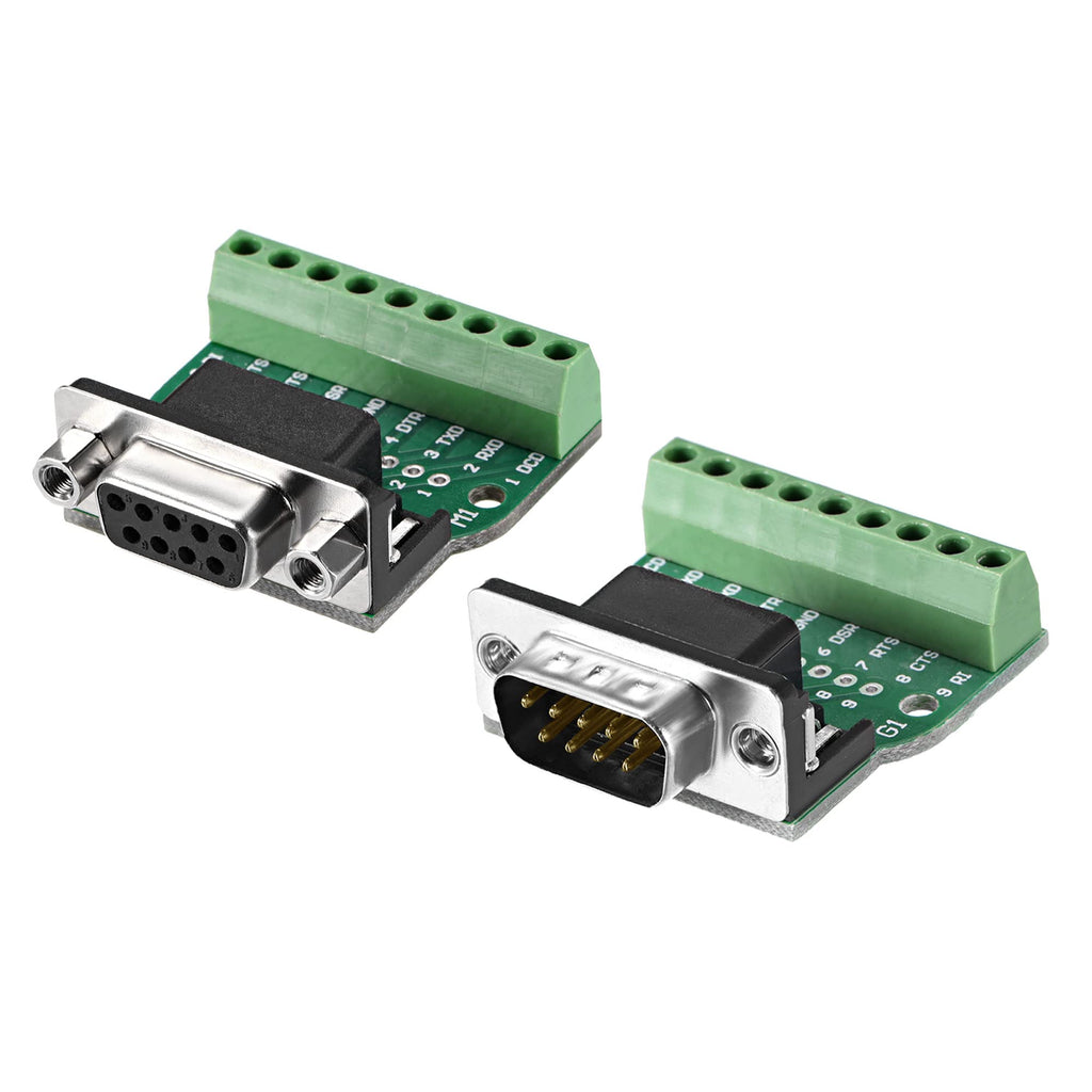 [Australia - AusPower] - MECCANIXITY D-sub DB9 Male and D-sub DB9 Female Board Connector RS232 Serial Port Solderless Terminal Adapter 