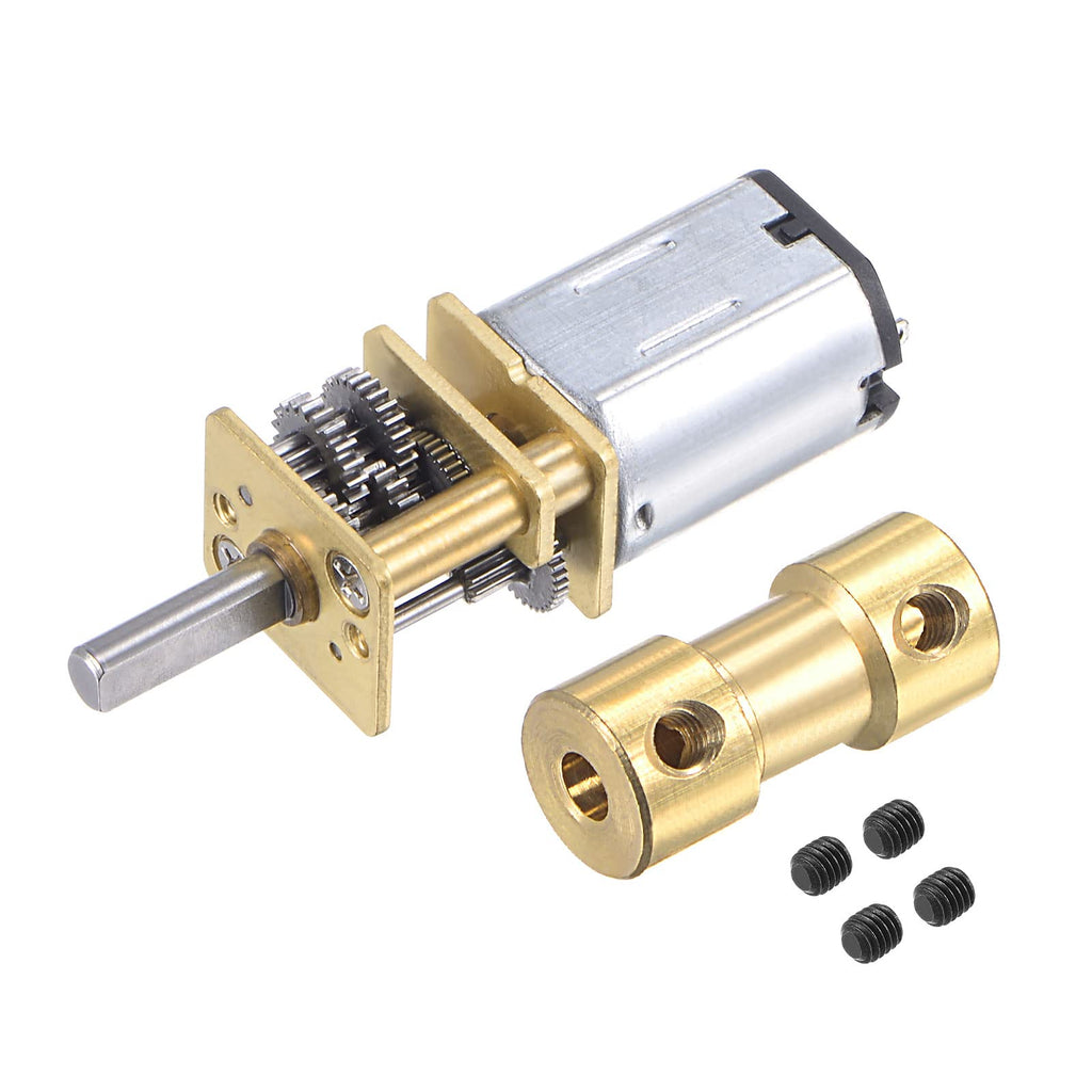 [Australia - AusPower] - MECCANIXITY DC6V 10RPM Micro Gear Box Speed Reduction Motor, 3mm to 3.17mm L20xD9 Copper Shaft Coupling with Screws 