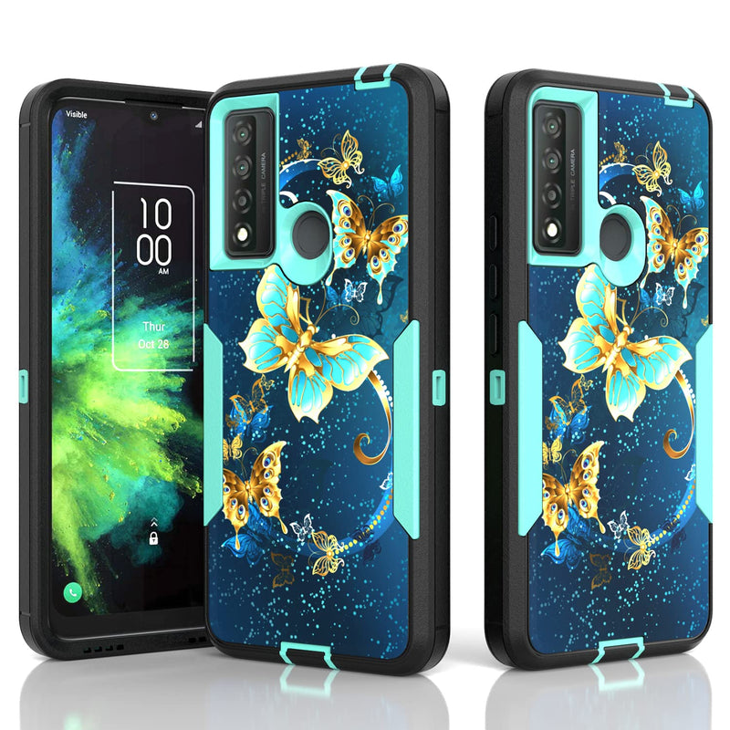 [Australia - AusPower] - Shinewish for TCL 20 XE Case, Heavy Duty Shockproof Hybrid Bumper Cell Phone Case Support Car Mount Holder, Butterfly 