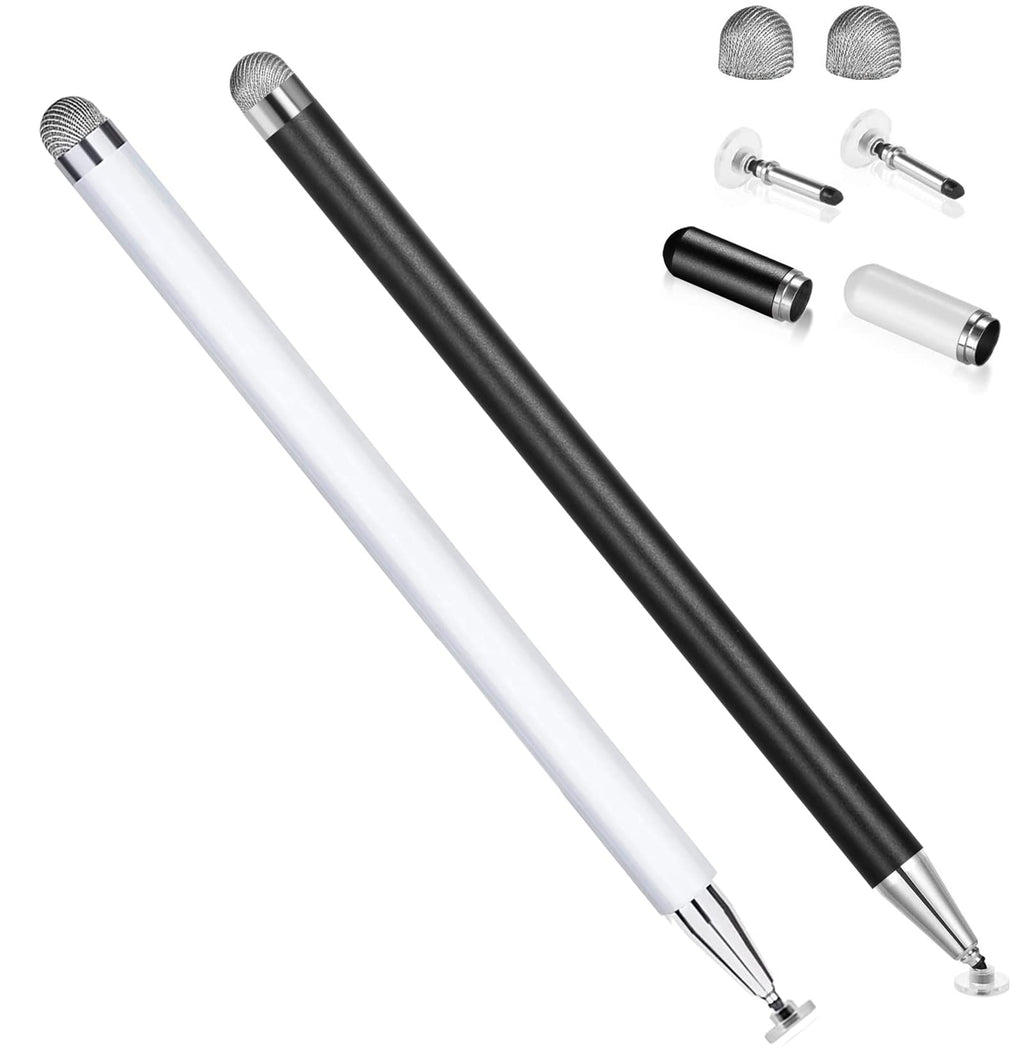 [Australia - AusPower] - CPKEON Stylus for iPad (2 Pcs), Magnetic Disc Capacitive Stylus Pens Touch Screens for Apple/iPhone/Ipad pro/Mini/Air/Android/Microsoft/Surface All Universal Touch Screens - Black/White 