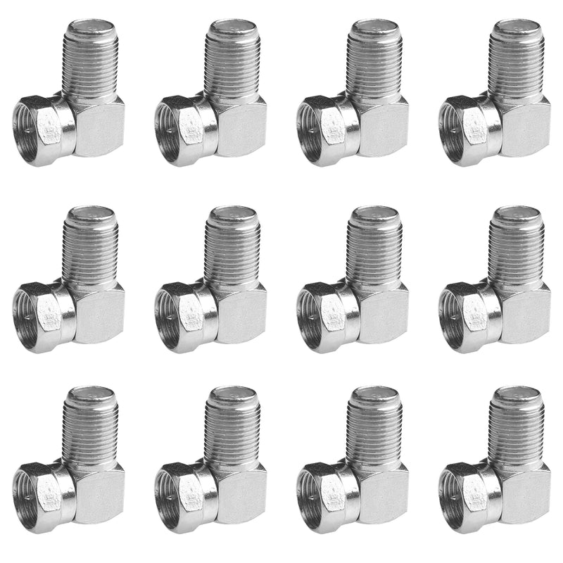 [Australia - AusPower] - Right Angle Coaxial Connector 12 Pcs RG6 F Type Female to Male Adapter F Type 90 Degree Coaxial Male to Female Cable Connector RG6 Adapter L Shape for Wall Mounted TV, Modem, Wall Plate Fanbalunke 