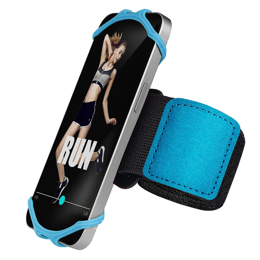 [Australia - AusPower] - LAZY TIGER Armband Wristband for Running, 2 in 1 Phone Holder, 360°Rotation & Detachable, Fits All 4.5-7 Inch, iPhone 13/Pro, Run Tie L009 Blue 