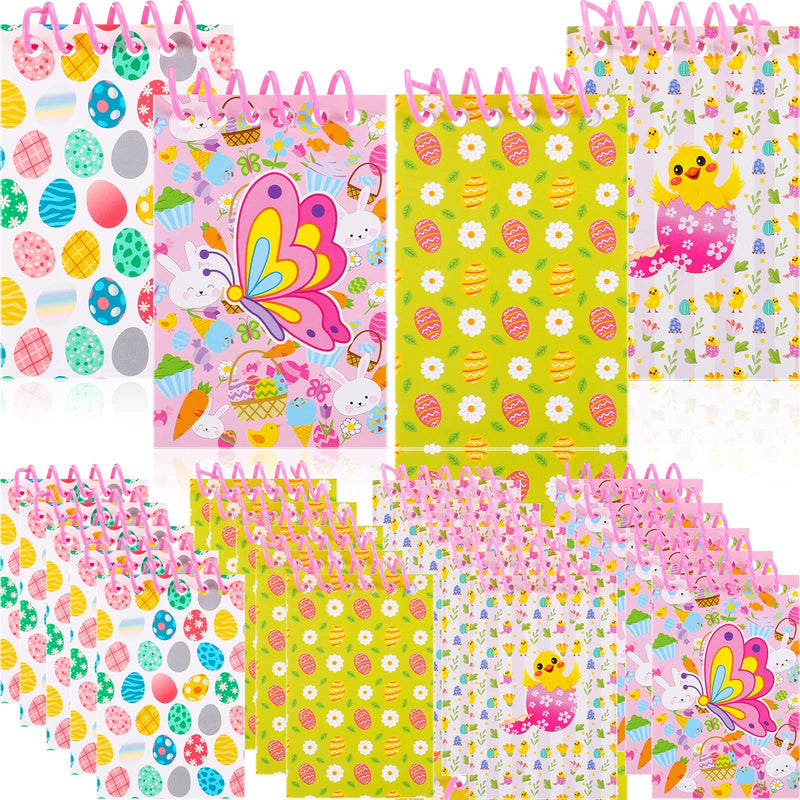 [Australia - AusPower] - 24 Packs Easter Notepads Easter Spiral Notepads Easter Mini Notebooks Set Tiny Party Favors Note Pads Top Bound Spiral Memo Pads of Paper for Kids Easter Theme Party Prize School Classroom Supplies 