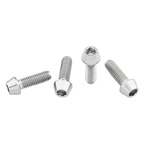 [Australia - AusPower] - Wolf Tooth Titanium Water Bottle Cage Bolts - Standard Head / Raw / 4 Pack 