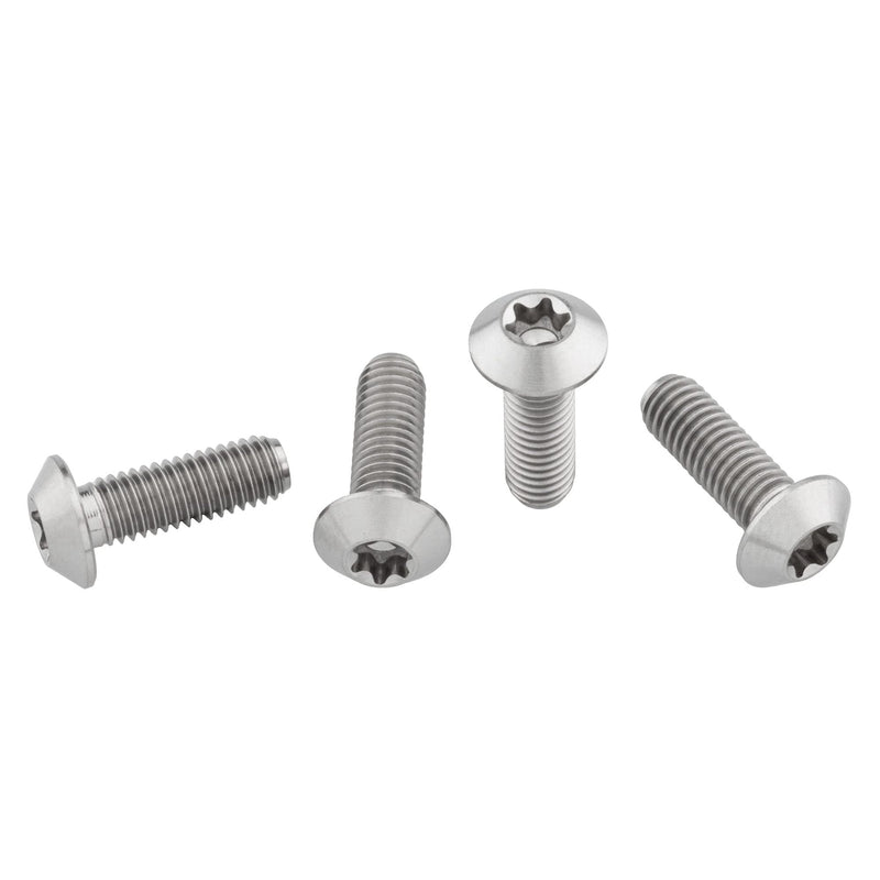 [Australia - AusPower] - Wolf Tooth Titanium Water Bottle Cage Bolts - Low Profile Head / Raw / 4 Pack 