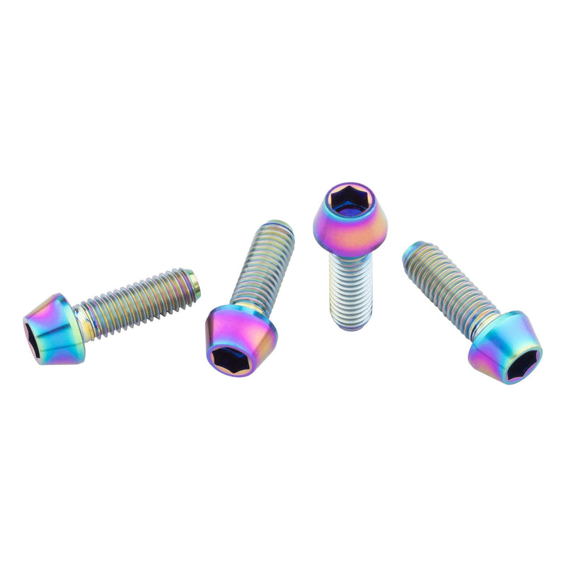 [Australia - AusPower] - Wolf Tooth Titanium Oil Slick Water Bottle Cage Bolts - Standard Head / Oil Slick / 4 Pack 