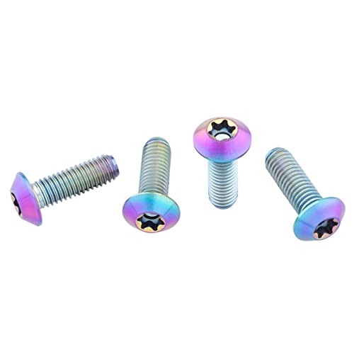 [Australia - AusPower] - Wolf Tooth Titanium Oil Slick Water Bottle Cage Bolts - Low Profile Head / Oil Slick / 4 Pack 