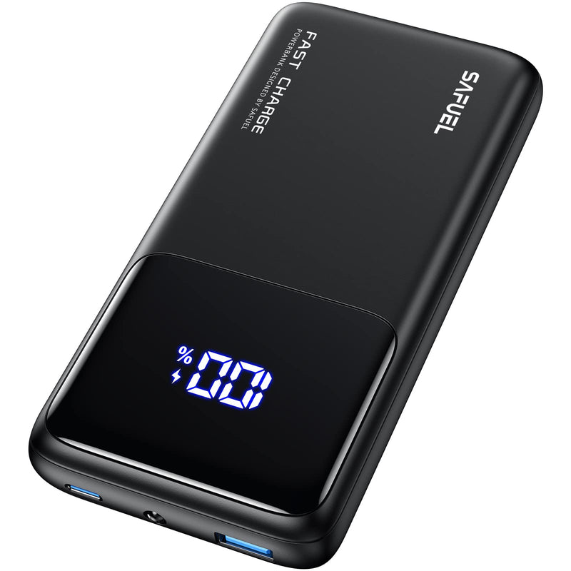 [Australia - AusPower] - SAFUEL Power Bank, 45W PD QC Fast Charging USB C LED Display Portable Charger, 15000mAh External Phone Battery Pack with Phone Holder for iPhone 13 12 11 Pro X 8 Samsung S21 S20 iPad AirPods Tablets 