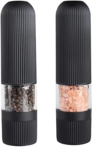 [Australia - AusPower] - T-mark Electric Salt and Pepper Grinder Set - Battery Operated Automatic One Handed Salt Pepper Mill with Bottom Cap, Adjustable Coarseness 