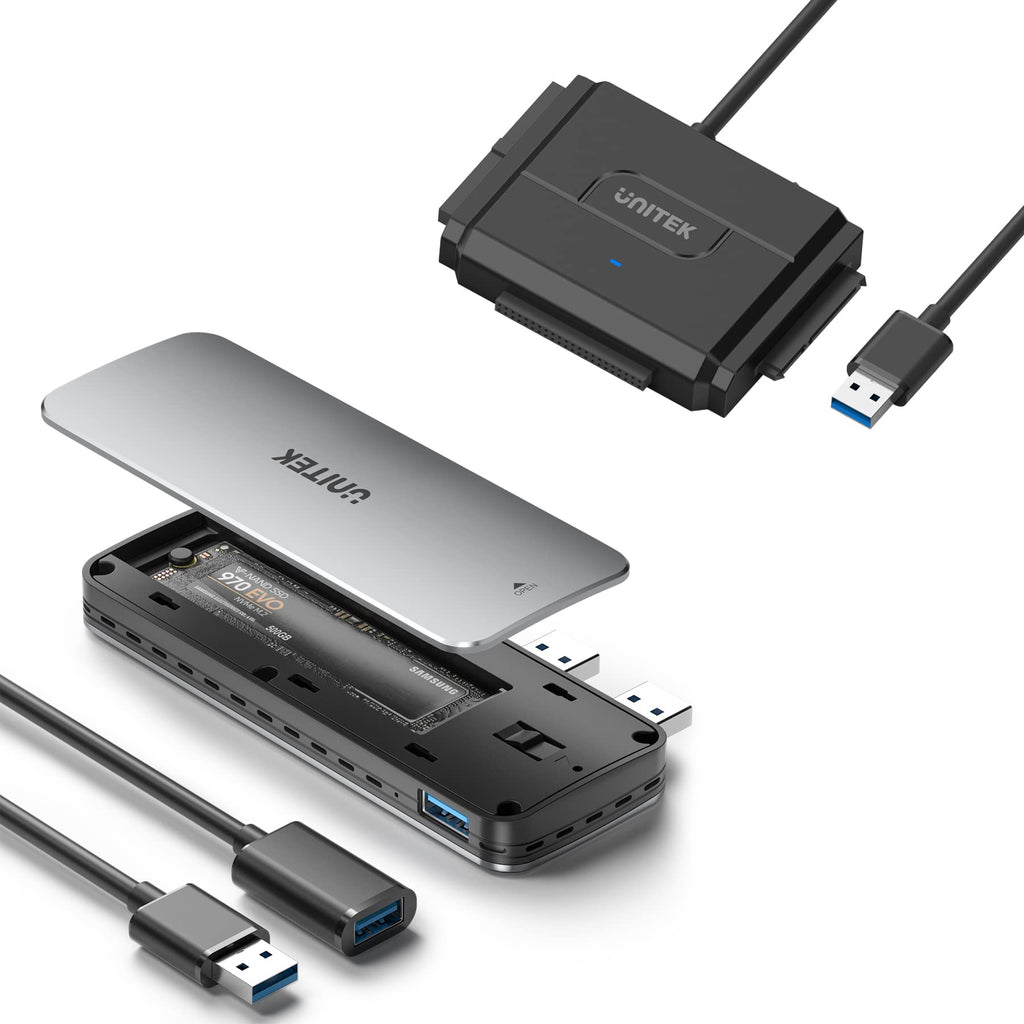 [Australia - AusPower] - [Bundle] Unitek SATA/IDE to USB 3.0 Adapter and M.2 NVME SSD Enclosure Adapter with USB Port for PS5 