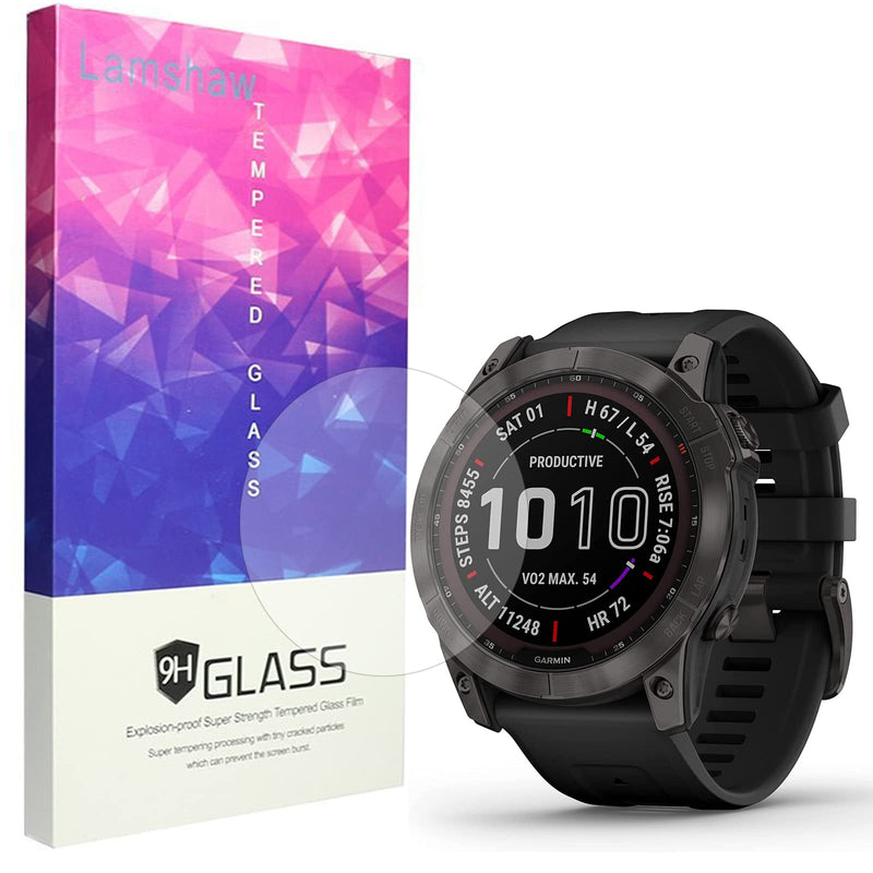 [Australia - AusPower] - Compatible for Garmin Fenix 7X Screen Protector, Lamshaw [3 Pack] 9H Tempered Glass Screen Protector Film Compatible for Garmin Fenix 7X Sapphire Solar 51mm (3 Pack) 3 pack 
