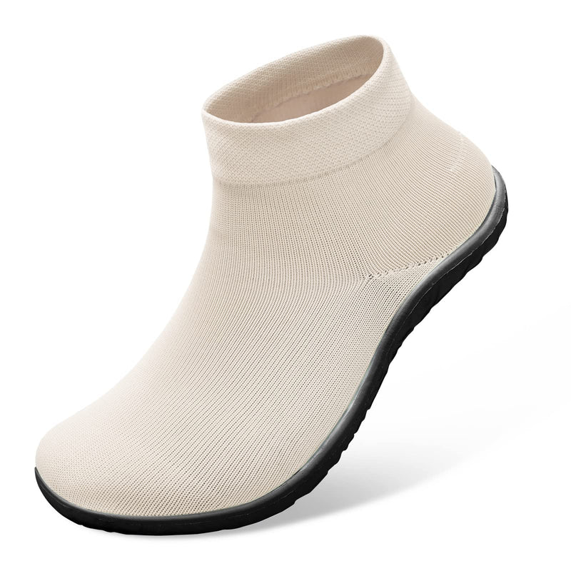 [Australia - AusPower] - SKASO Minimalist Barefoot Sock Shoes for Women Men Minimalist Mesh Non Slip Water Shoes Slip On 5.5-6.5 Women/4-5 Men Beiges 
