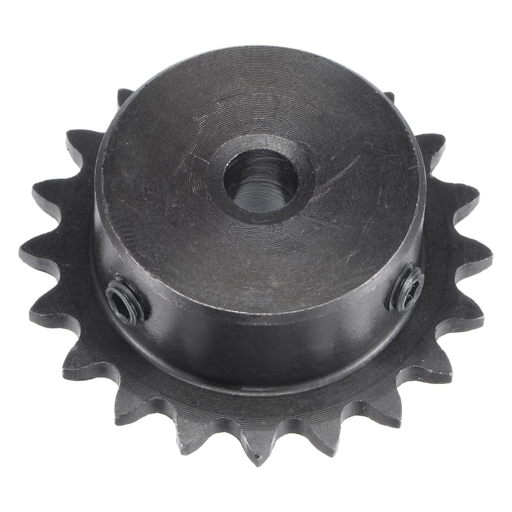 [Australia - AusPower] - uxcell 20 Tooth Roller Sprocket B Type, 25 Chain, Single Strand 1/4" Pitch, 6.35mm Bore Black Oxide C45 Carbon Steel with 2 Set Screws for ISO 04C 