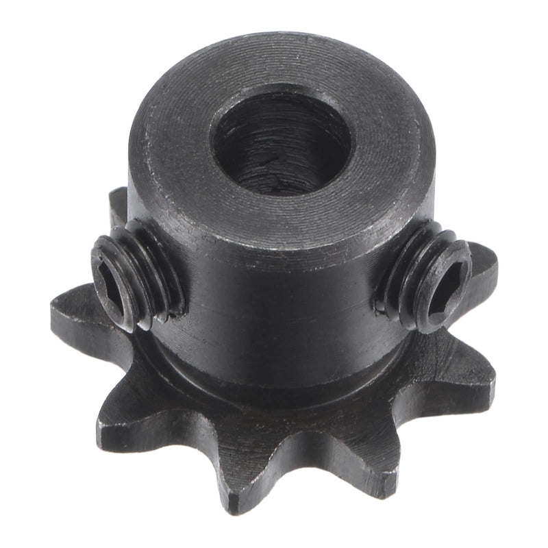 [Australia - AusPower] - uxcell 9 Tooth Roller Sprocket B Type, 25 Chain, Single Strand 1/4" Pitch, 6.35mm Bore Black Oxide C45 Carbon Steel with Set Screws for ISO 04C 