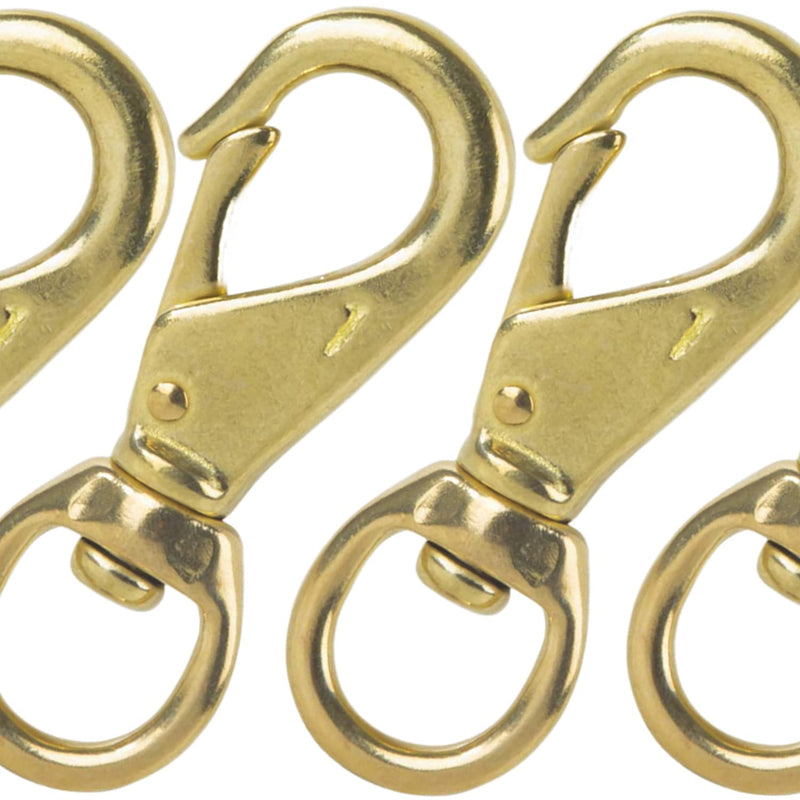 [Australia - AusPower] - Faneta 3-1/4'' Brass Swivel Snap Hooks Heavy Duty 3/4'' Swivel Eye - Solid Brass Scuba Diving Clips #1 - Seadog Line, Anchor Lines, Bags, Belting, Leashes, Straps, Luggage, Leathercarft (Pack of 4) 