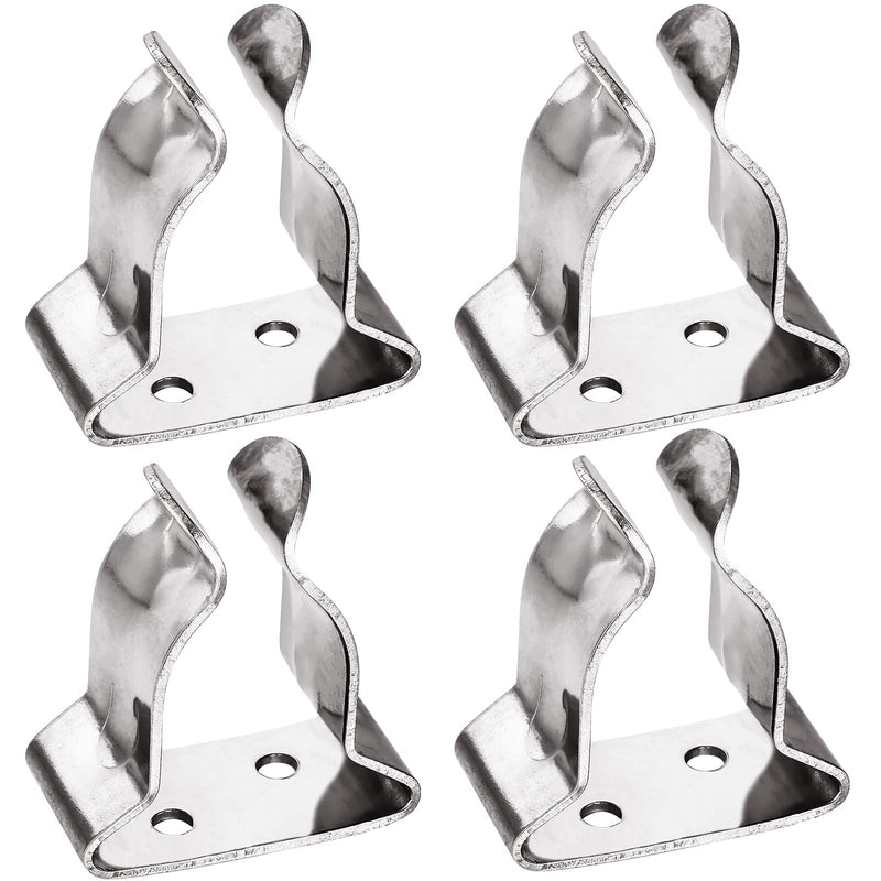 [Australia - AusPower] - Moxweyeni 4 Pieces of Stainless Steel Boat Hook Small Spring Clamp Holder Boat Oar Holders Marine Spring Clip Silver Bracket Clip 