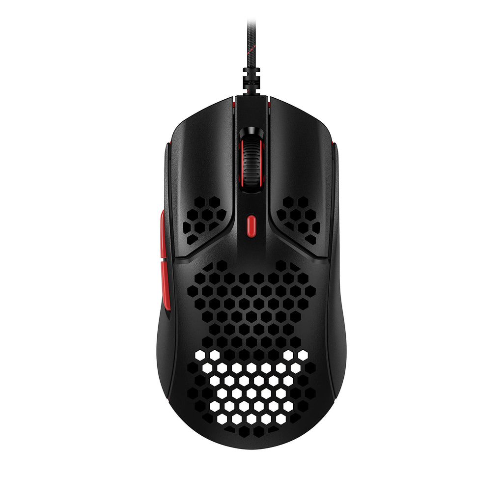 [Australia - AusPower] - HyperX Pulsefire Haste – Gaming Mouse – Ultra-Lightweight, 59g, Honeycomb Shell, Hex Design, Hyperflex USB Cable, Up to 16000 DPI, 6 Programmable Buttons - Black/Red Wired 