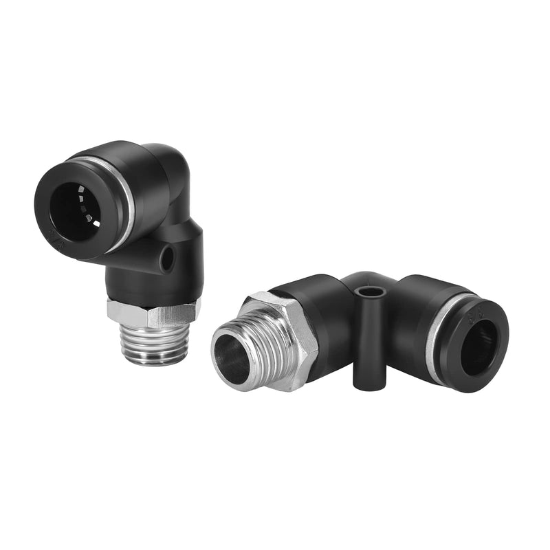[Australia - AusPower] - CNAODUN 10 Pcs Push-to-Connect Fittings 3/8 Inch Tube OD x 1/4 Inch NPT Thread Pneumatic Male Elbow Quick Connect Air line fittings… 3/8"OD x 1/4"NPT 